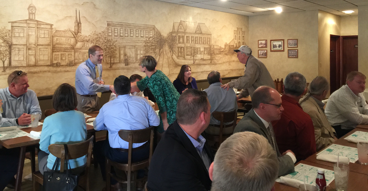 During a lunch with small business owners in Minster, Ohio, Rep. Jim Jordan, R-Ohio, explained to attendees why Congress decided to tackle health care reform first. (Photo: Melissa Quinn/The Daily Signal)