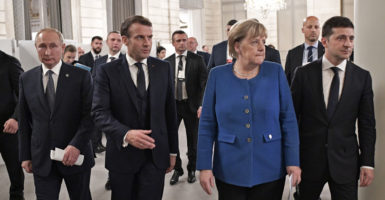 Putin, Macron, Merkel, Zelenskyy peace talks