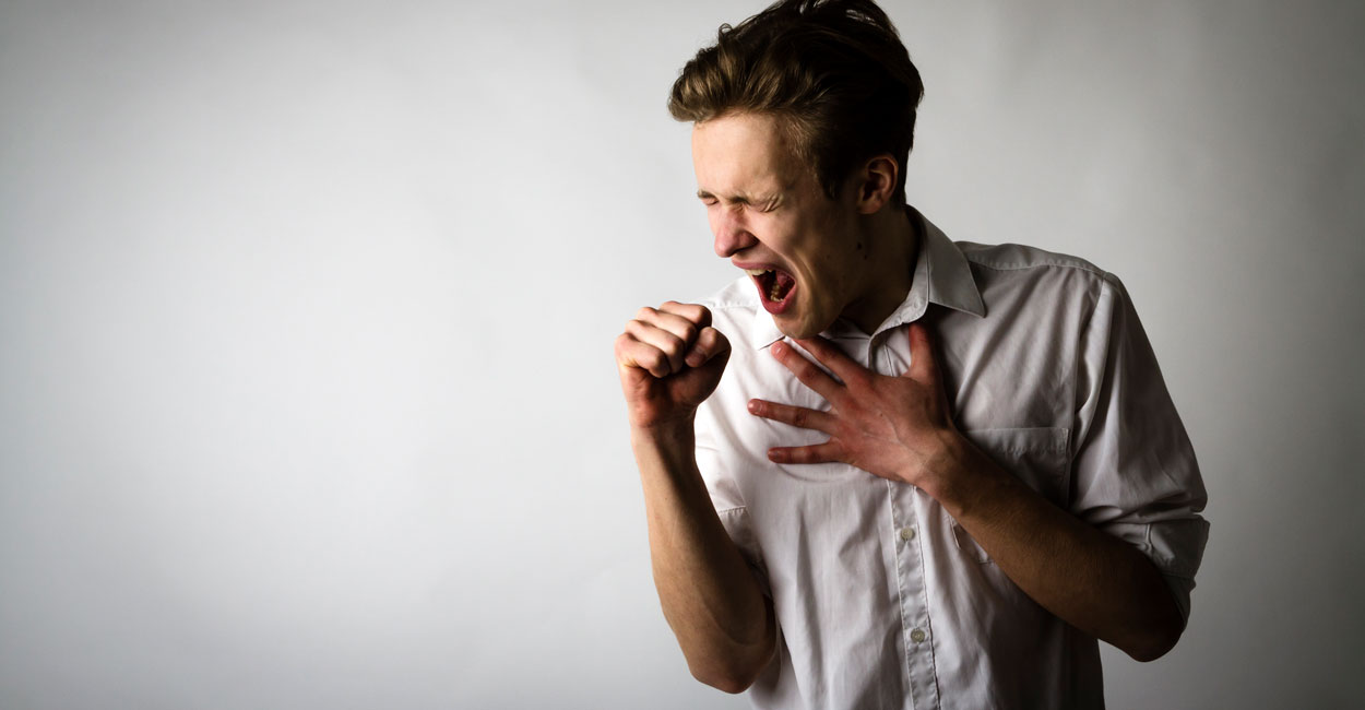 Coughing stock photo