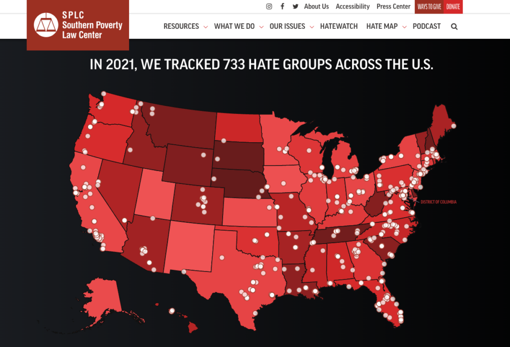 Southern Poverty Law Center Hate Map SPLC