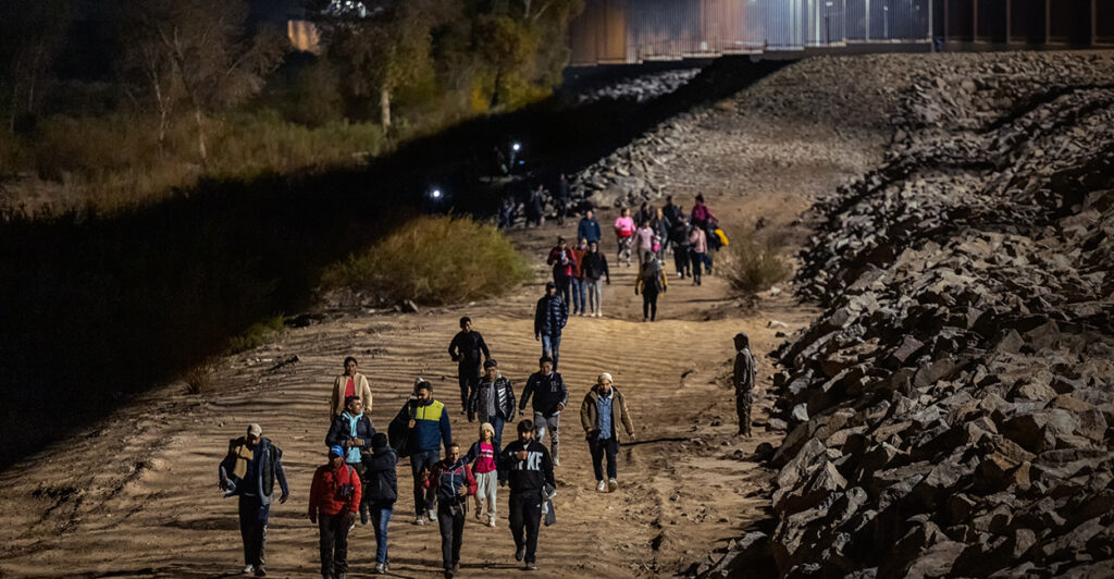 illegal aliens at the U.S.-Mexico border in Yuma, Arizona