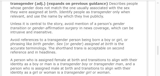Associated Press Tells Journalists To Deny People Are Born With Biological Sex in New Guide Entry 