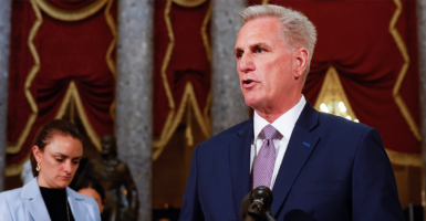 House Speaker Kevin McCarthy in a blue suit