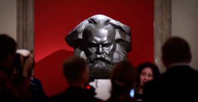 A statue of Karl Marx in Saint Petersburg.