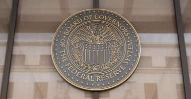 Federal Reserve logo at the Federal Reserve