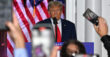 President Donald Trump at a news conference