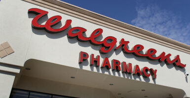 A Walgreens in Dallas, Texas is quietly housing a transgender clinic where patients can go get referrals for hormones like testosterone. Pictured: A sign is seen at a Walgreens store on February 17, 2010 in Homestead, Florida. Today, Walgreen Co. announced plans to buy another drug store company, Duane Reade, for $618 million in cash. (Photo by Joe Raedle/Getty Images)