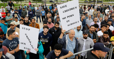 Protesters rally against explicit books in schools