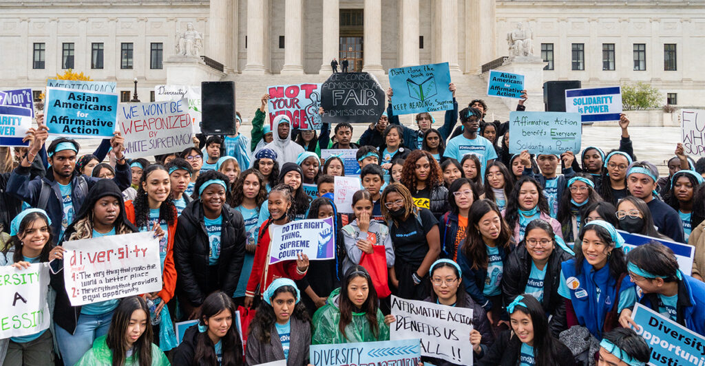 Students protest outside Supreme Court for affirmative action