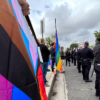 LGBT flag at protest
