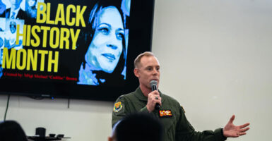 Col. Benjamin Jonsson gives remarks at a Black History Month luncheon