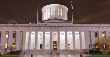 In just a week, on August 8, Ohioans will vote on Issue 1 during the state's special election. Issue 1 would require a threshold of 60% of the vote to pass a constitutional amendment in the state, rather than simply requiring a majority of the votes, as has been the state's practice since 1912. Pictured: The Ohio Statehouse. Stock photo, Getty Images.