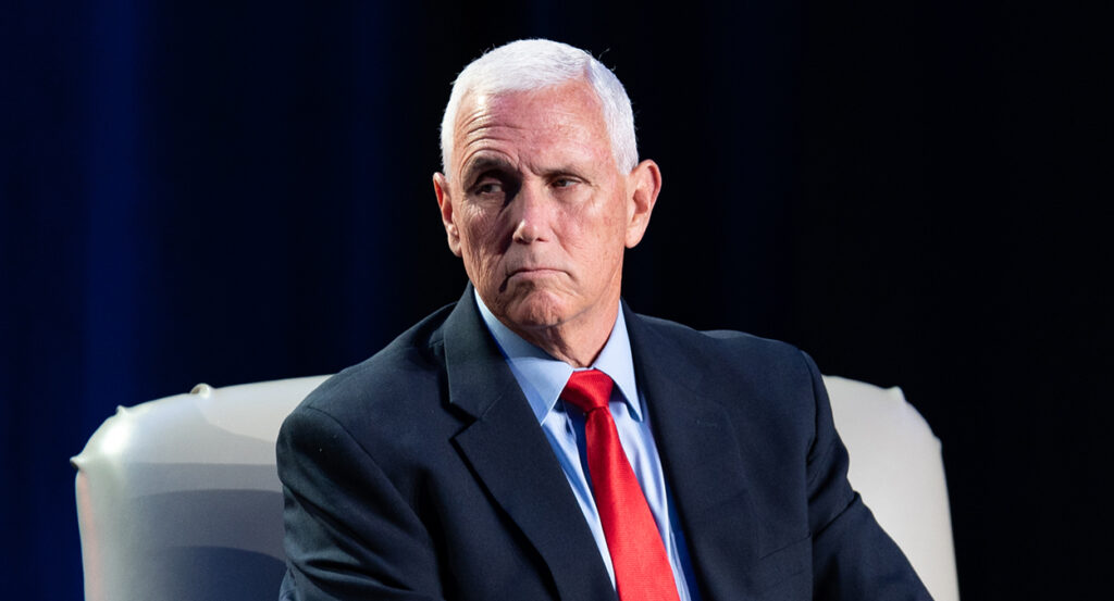 Mike Pence looks resolute in a suit