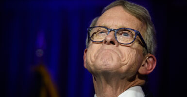 Republican Ohio Gov. Mike DeWine is urging Ohio voters to reject a radical abortion measure on the ballot this November. Pictured: DeWine gives his victory speech after winning the Ohio gubernatorial race at the Ohio Republican Party's election night party at the Sheraton Capitol Square on November 6, 2018 in Columbus, Ohio. (Photo by Justin Merriman/Getty Images)