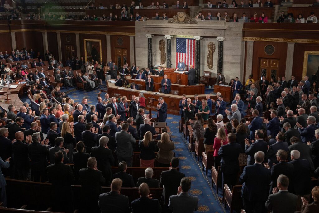 The House Chamber is seen during a roll-call vote for the House speaker in Washington, D.C., the United States, on Oct. 25, 2023. (Photo: Aaron Schwartz/Xinhua via Getty Images)