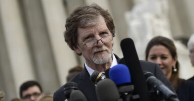 Jack Phillips in front of Supreme Court