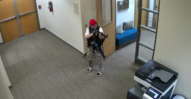Audrey Hale holding an automatic weapon in Covenant School