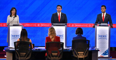 Nikki Haley, Ron DeSantis, Vivek Ramaswamy in the News Nation debate.