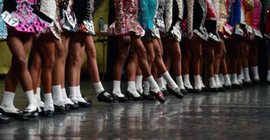 A young boy who identifies as a girl is heading to the Irish Dancing World Championships after placing first in the U14 2023 Southern Region Oireachtas competitions. Pictured: The dancers shoes and socks are seen on stage during the opening day of the World Irish Dancing Championships at the Waterfront Hall on April 10, 2022 in Belfast, Northern Ireland. (Photo: Charles McQuillan/Getty Images)