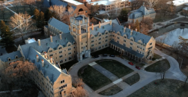 St. Mary's College in Notre Dame, Indiana is back tracking on its decision to allow men who identify as women to enroll in the formerly all-female institution. Screenshot, YouTube.
