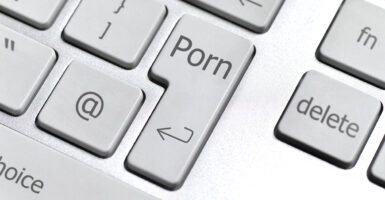 computer keyboard with a porn key
