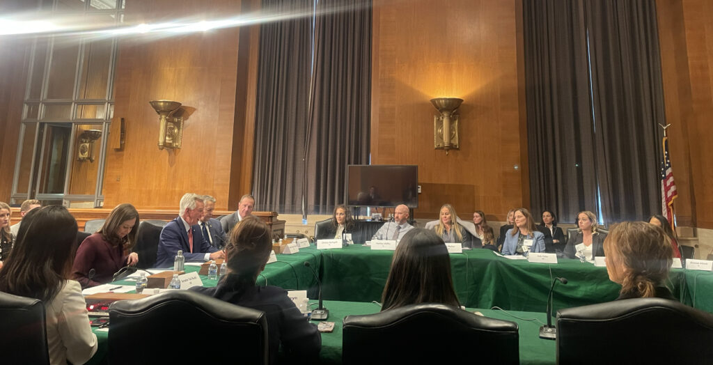 Republican senators met Wednesday with parents to discuss the state of United States education and school systems affected by woke ideology and Critical Race Theory. Photo: Mary Margaret Olohan, The Daily Signal.
