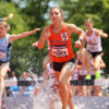 Women running track in Rochester, New York.