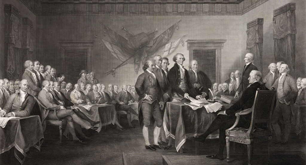 The signing of the Declaration of Independence
