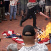 Anti-Israel protesters burn American flags