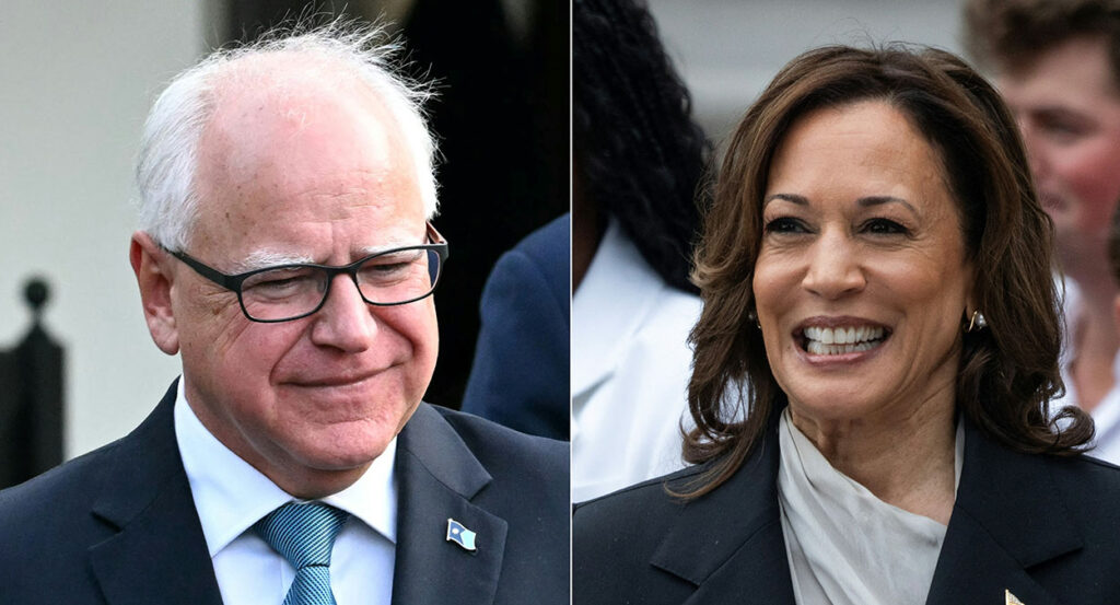 Tim Walz and Kamala Harris