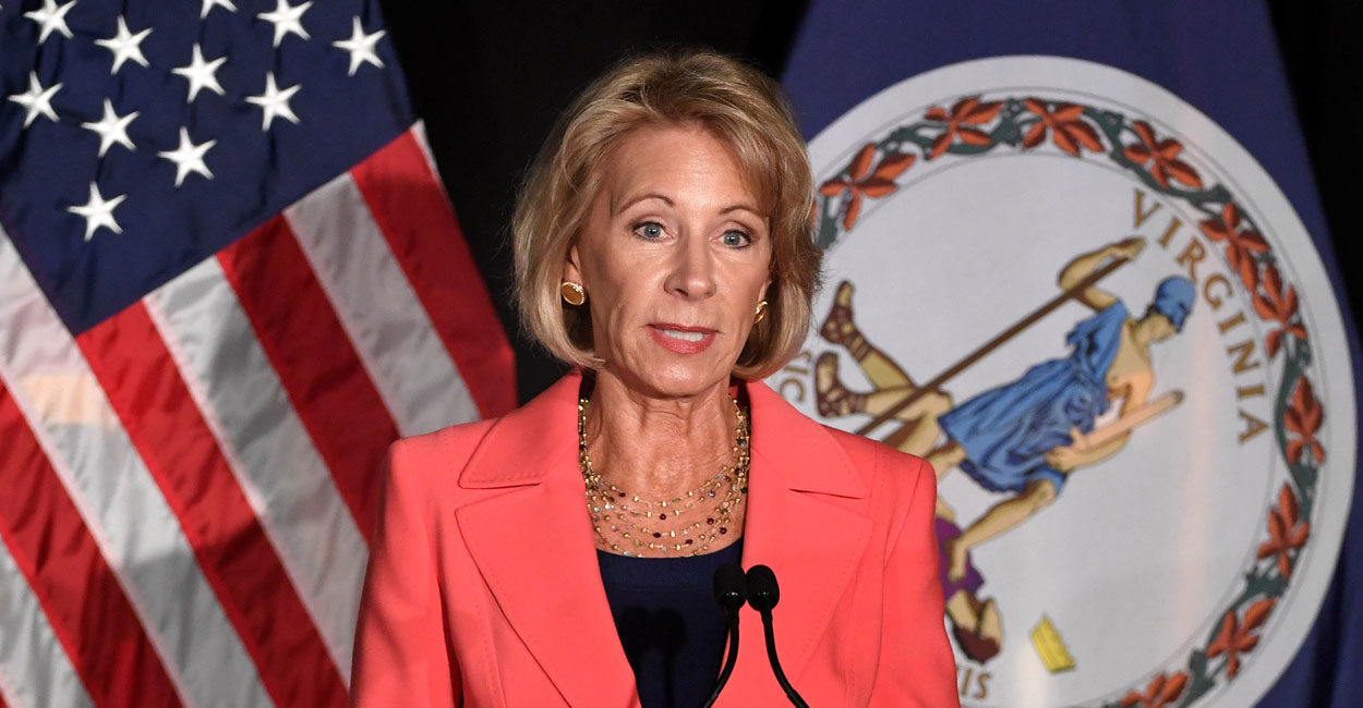 Betsy Devos Stands Up For Due Process Rights In Campus Sexual Assault Cases 