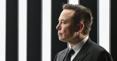 Elon Musk in a suit