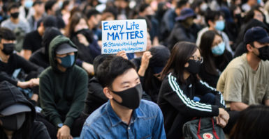 Hong Kong protesters support Uighurs