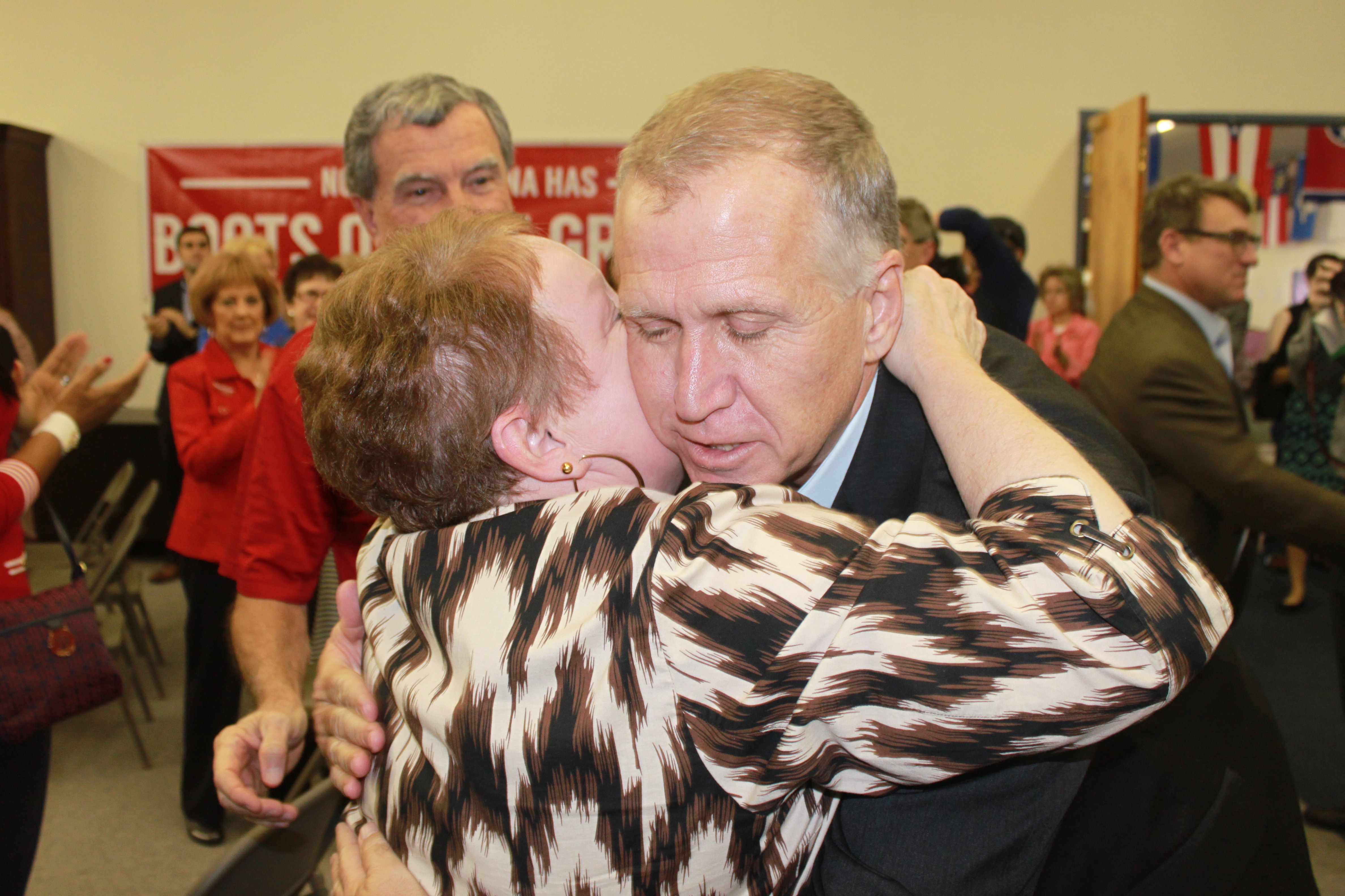 At the second rally in Greensboro, Tillis felt comfortable with familiar faces. Photo: Josh Siegel/The Daily Signal