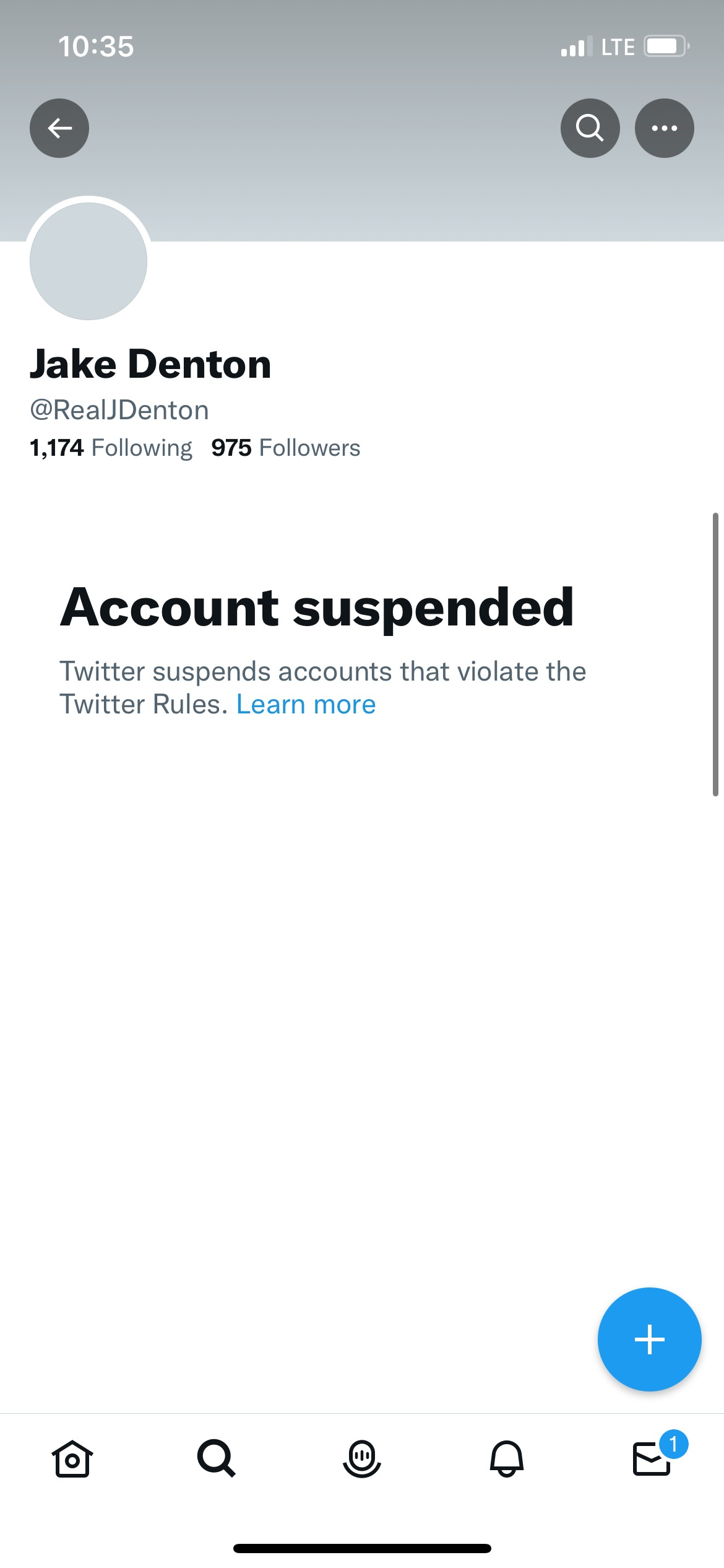 Twitter Jake Denton suspended