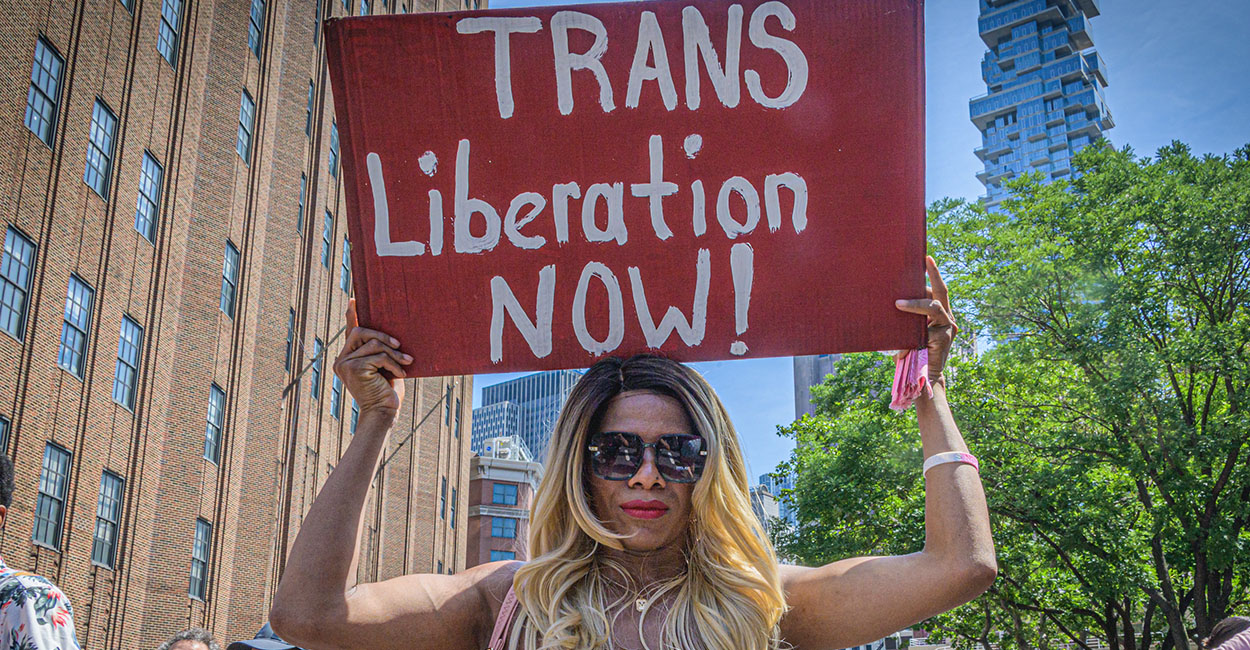 Transgender rights protester in New York City