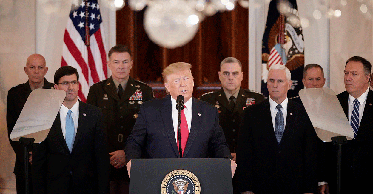 President Trump speaks from the White House on Jan. 8. During his remarks, Trump addressed the Iranian missile attacks that took place in Iraq and said, “As long as I am president of the United States, Iran will never be allowed to have a nuclear weapon.” (Photo: Win McNamee/Getty Images)