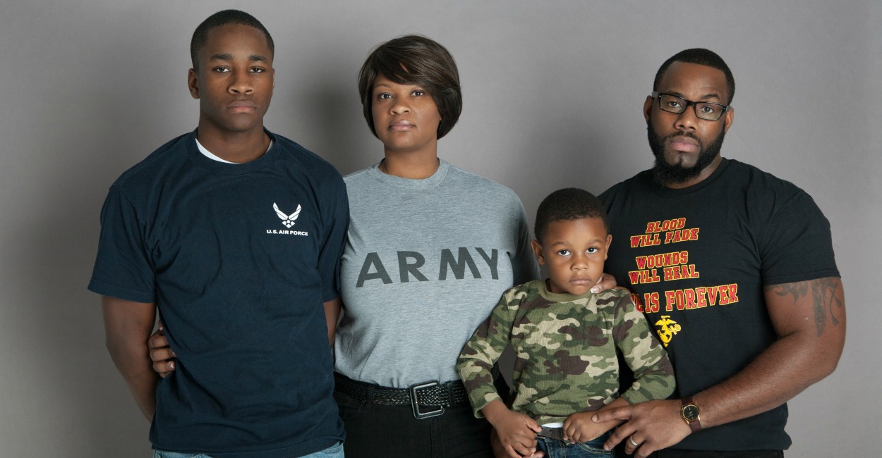 Boothe picture with her two sons and Marine husband. Photo: Provided by Final Salute, Inc.
