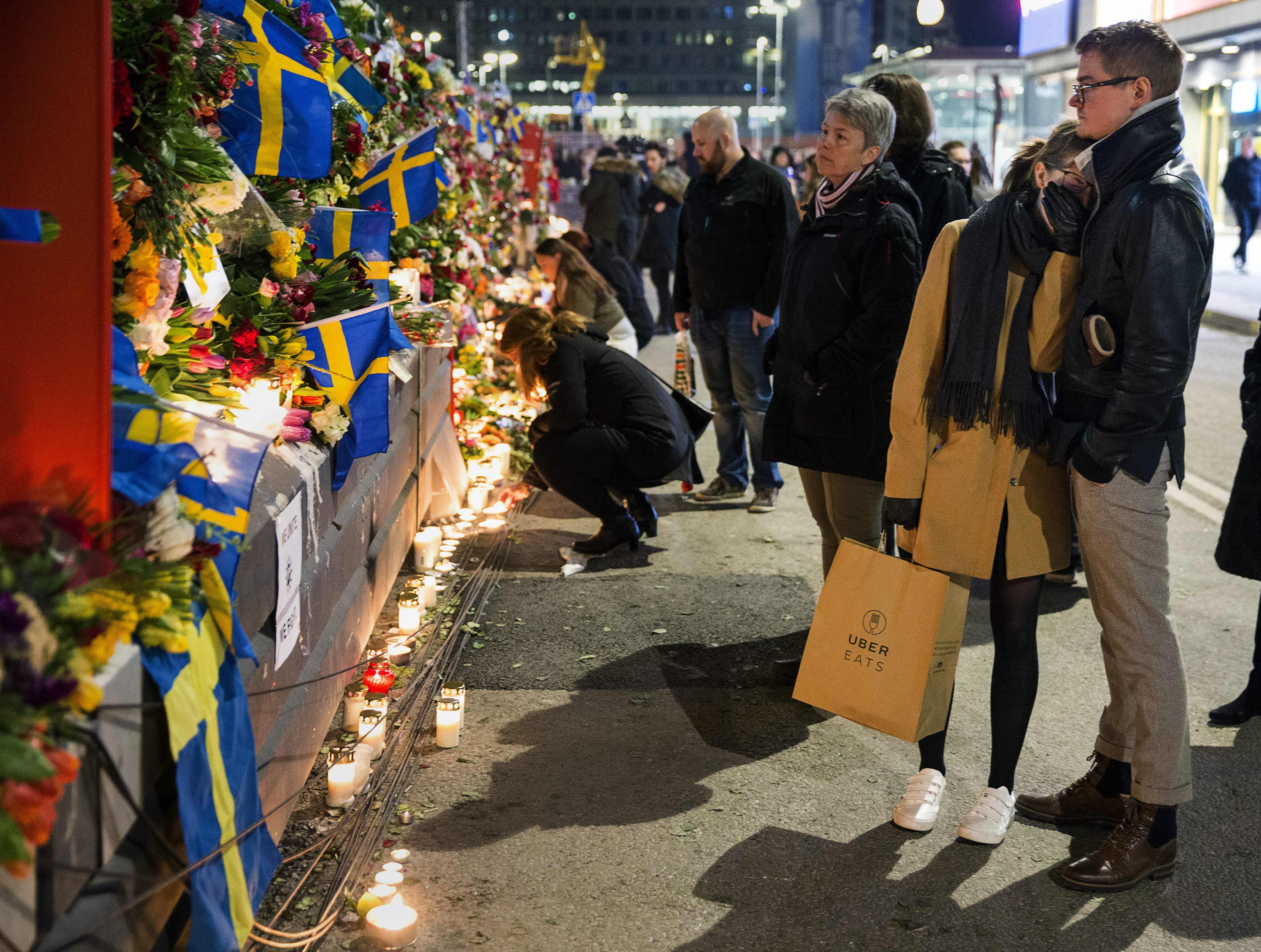 Mourners pay their respects to the victims of a April 7 terrorist attack in Stockholm, Sweden. (Photo: Aftonbladet/ZUMA Press/Newscom)